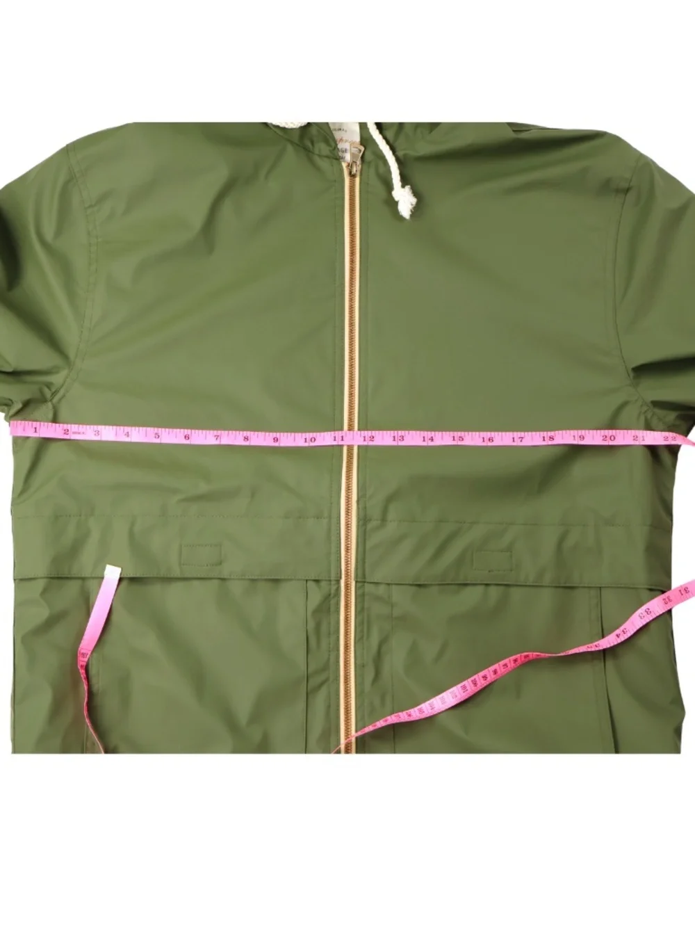 Original Weatherproof Vintage Green Hooded Rain Jacket Windbreaker Mens Medium